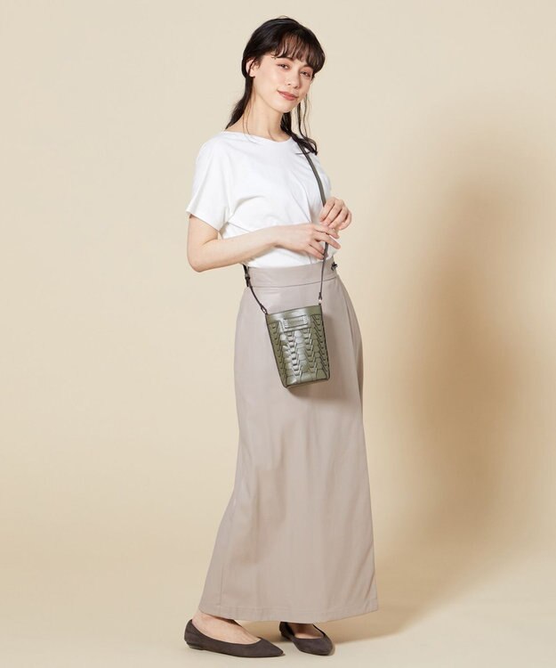 LA BAGAGERIE 【veganview】v piece mesh mini shoulder bag カーキ