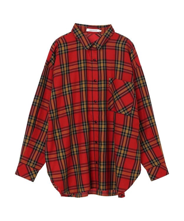 AMERICAN HOLIC イージーケアチェックシャツ Check RED