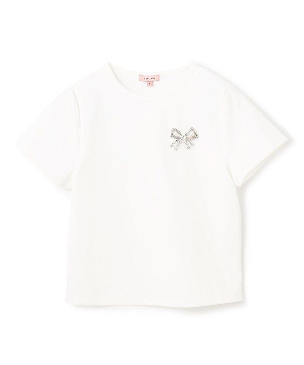 TOCCA 【美人百花掲載】BOW BIJOUX Tシャツ アイボリー系