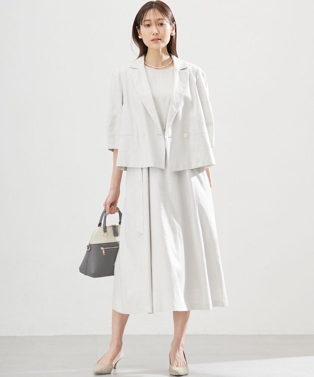 組曲 L リネンレーヨン ワンピース グレージュ系