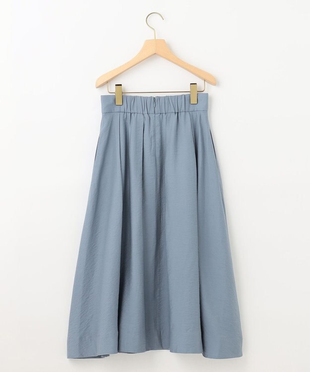 組曲 【セットアップ対応・ウエストゴム仕様】ニュアンスシフォン スカート サックスブルー系