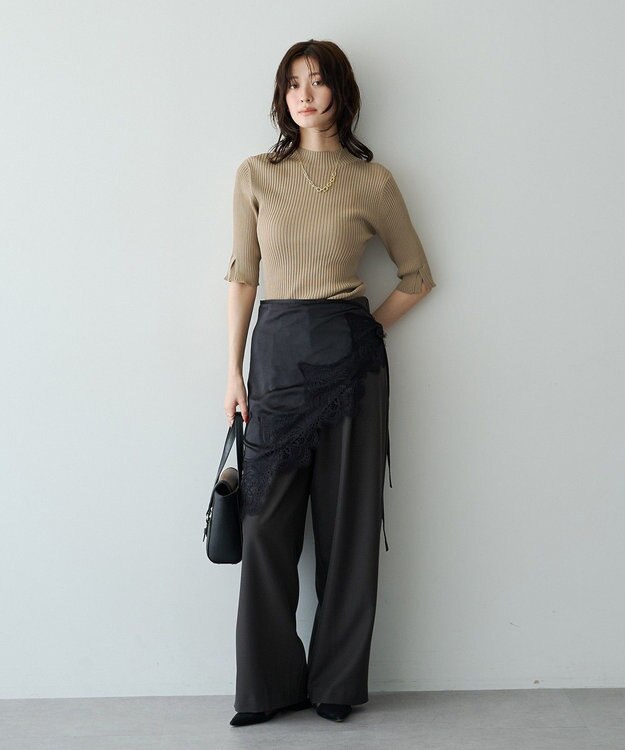 YECCA VECCA 【2点SET】レイヤードストレートパンツ Charcoal Gray