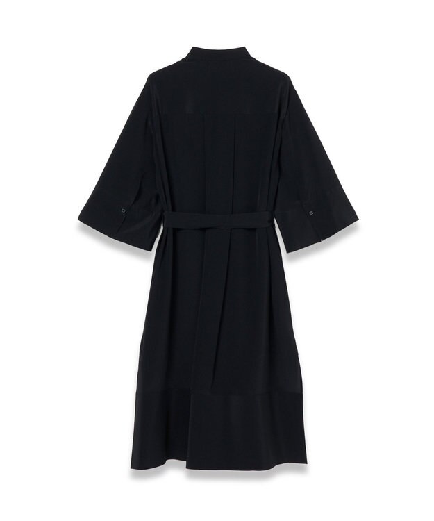 JOSEPH クレープ ド ソワ　ミディドレス Black