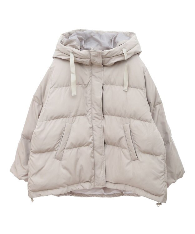 earth music&ecology フーディーパファーブルゾン ベージュ