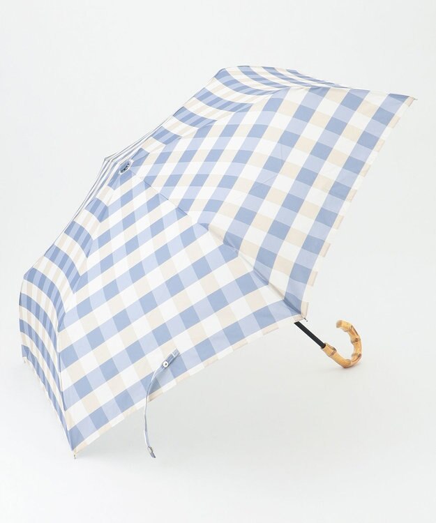 ANY 【晴雨兼用】ギンガムチェックパラソル サックス