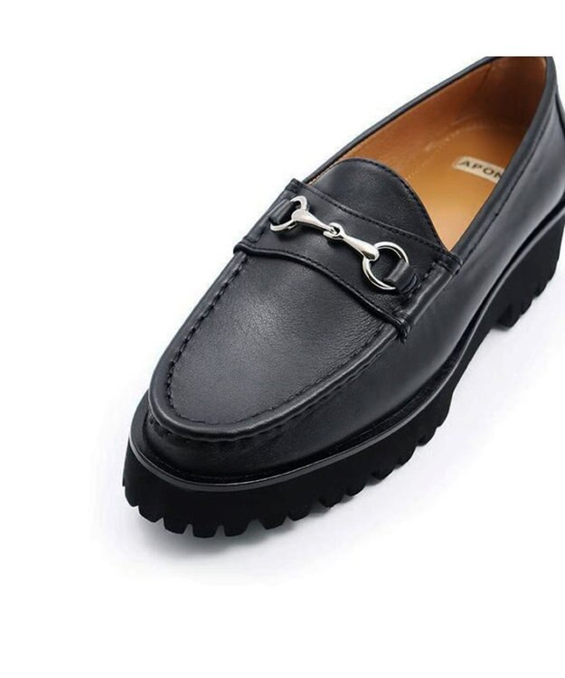 APOM 本革トラックソールホースビットローファー40 ブラック