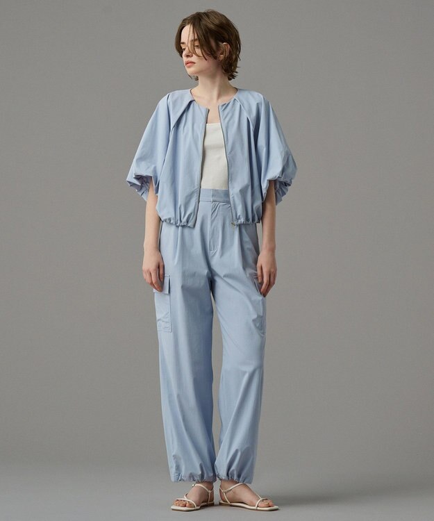 uncrave 【撥水・接触冷感・UVカット・洗濯機洗い可】マルチファンクションナイロン ２WAYブルゾン（uncrave STANDARD） サックス