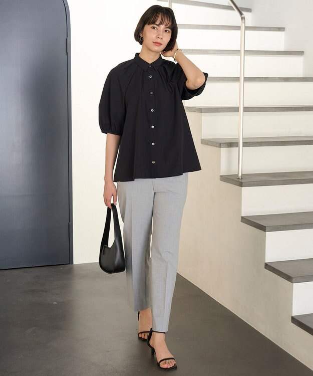 UNFILO マイビューティ テーパードパンツ ライトグレー