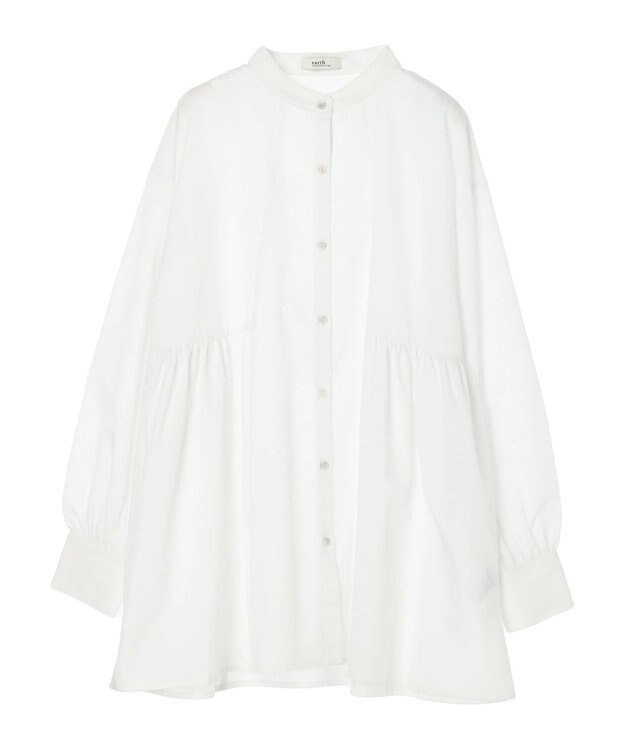 earth music&ecology サイドティアードチュニック Ivory