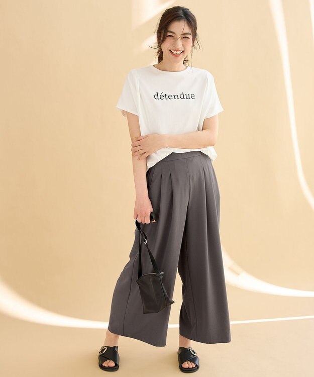 ANY L 【新色追加/吸水速乾/イージーケア/UVカット/接触冷感】さらさらDRYパンツ ダークブラウン