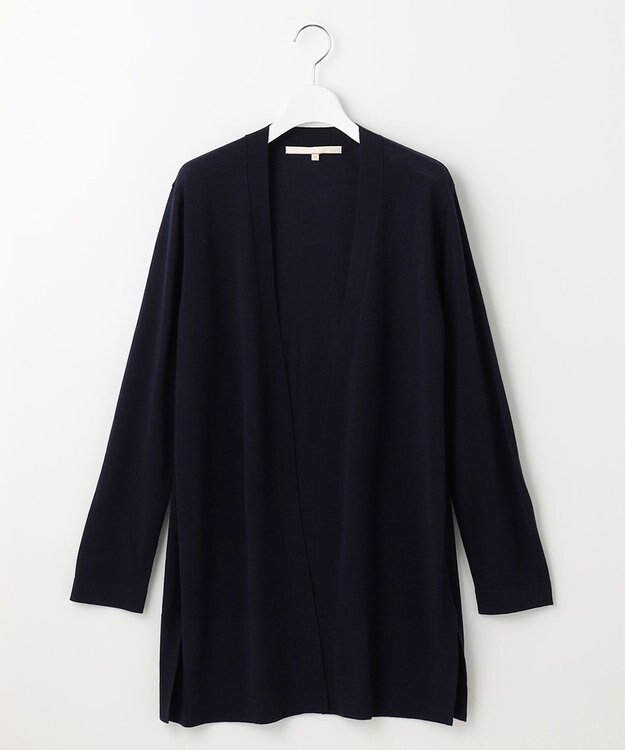 自由区 L 【洗える】CARIAGGI スーパーエクストラファインメリノ ニットカーディガン ネイビー系