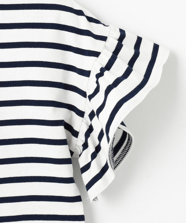 ANY KIDS ウサギ ボーダー Tシャツ ネイビー系