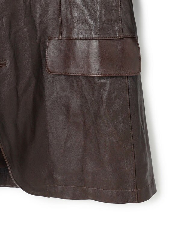 JOSEPH HOMME 【洗い加工】シュリンクエアレザー 　ジャケット ダークブラウン系