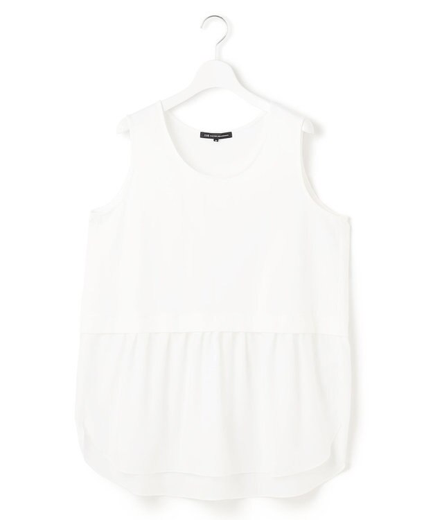 23区 L 【Lサイズ限定/好評につき新色追加】ナチュラルコットンベア タンクトップ ホワイト系