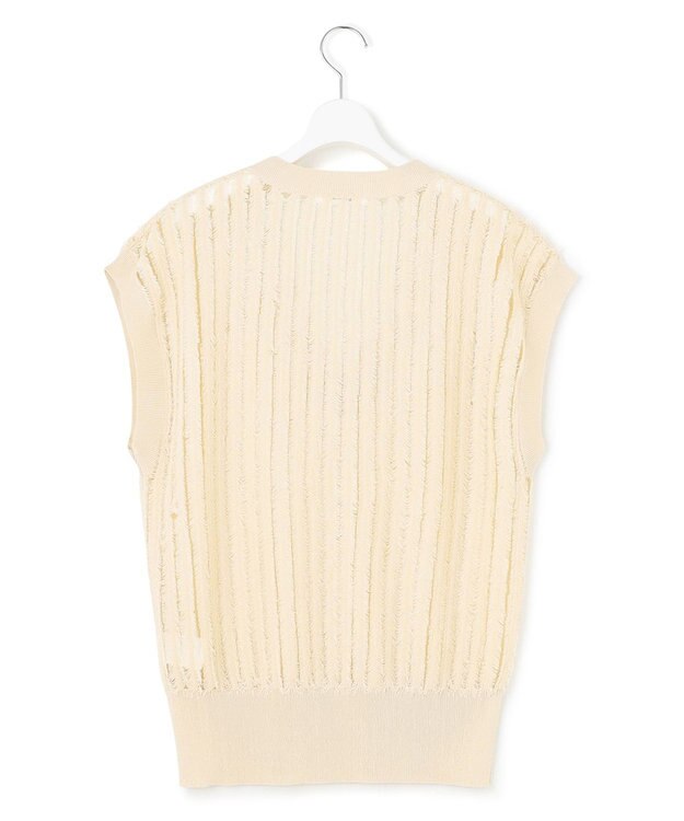 23区 【SLOW/一部店舗限定】フリンジニット ジレ アイボリー系