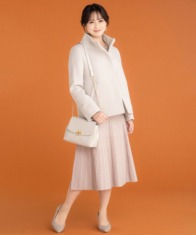 ANY SIS S 【低身長企画】ファインウールモッサスタンド ショート コート アイボリー