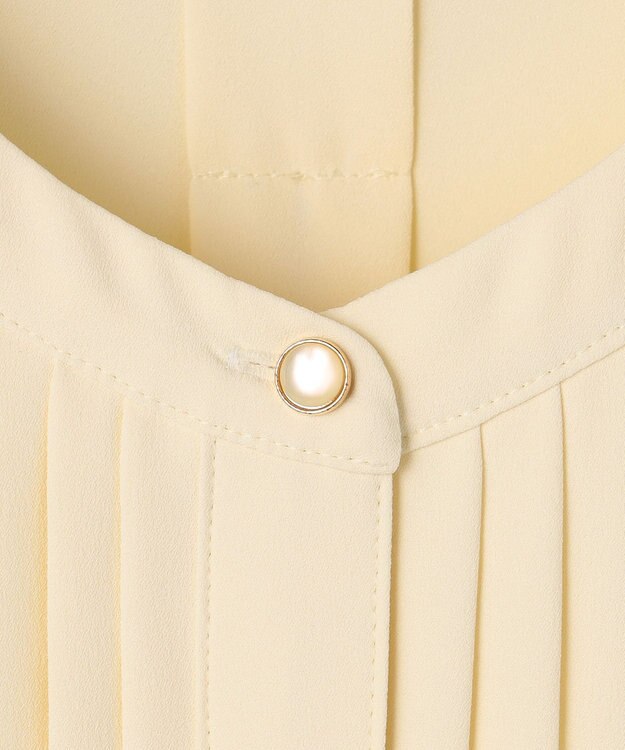 ANY SIS バンドカラーフロントタック ブラウス ライトイエロー