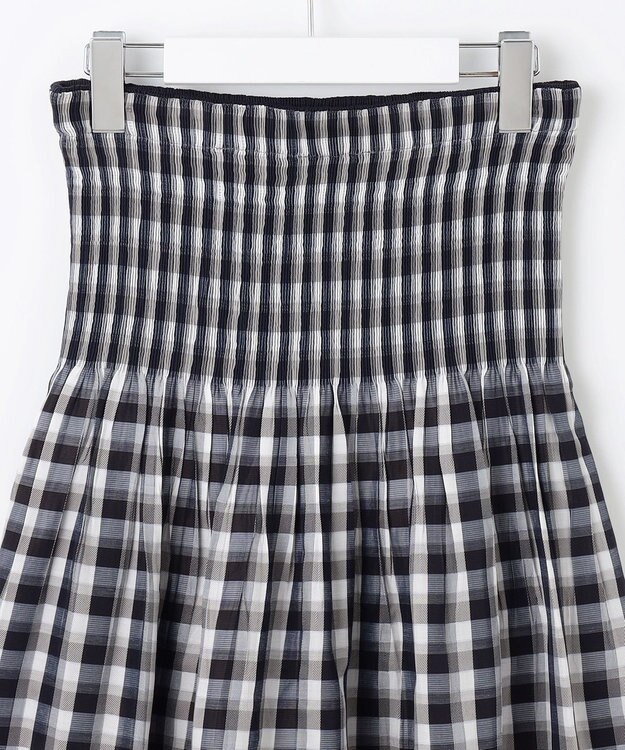 自由区 【WEB限定】キュプラジャカードリバーシブル スカート ネイビーチェック