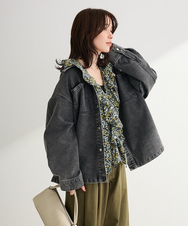 Green Parks デニムシャツブルゾン Black