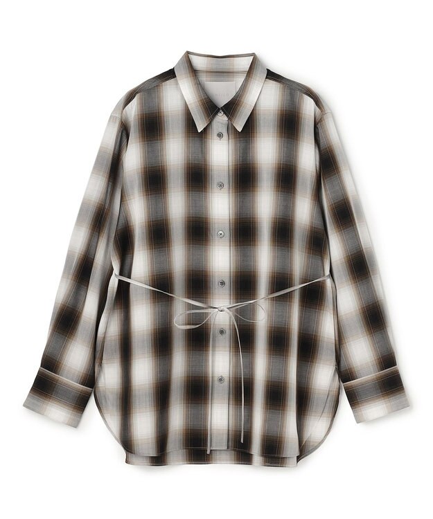 UNFILO レギュラーカラー ポプリンシャツ オンブレーチェック