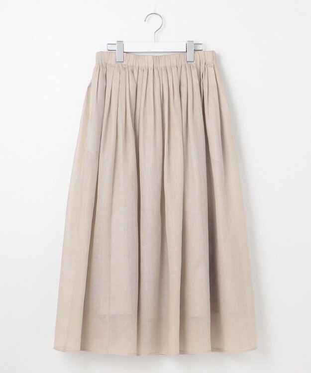 23区 L 【接触冷感/洗える】シアーフィルム フレアスカート ベージュ系