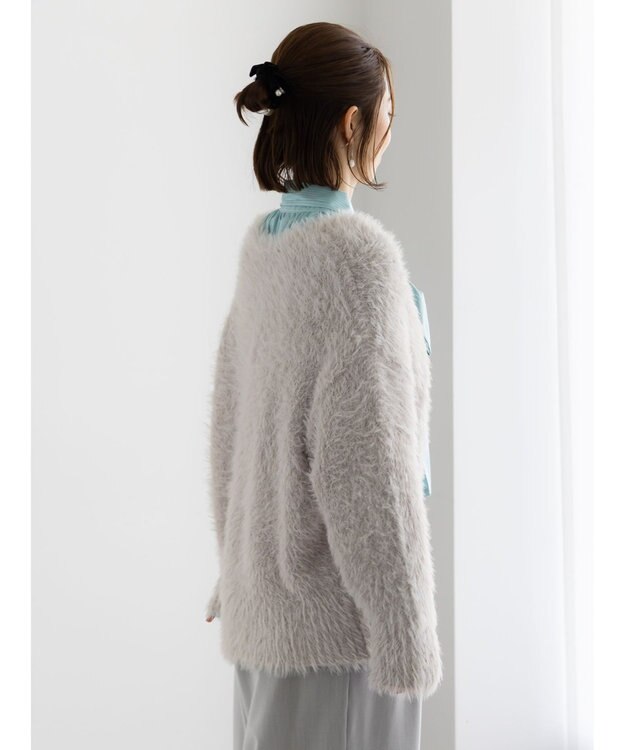 Te chichi シャギーVネックカーディガン Ｓグレー