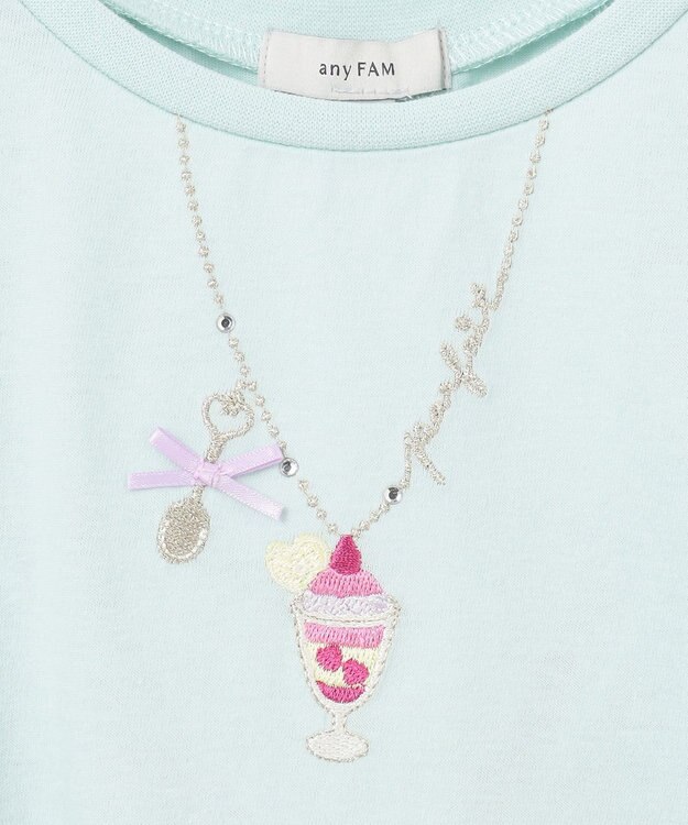 ANY KIDS 接触冷感 しろくま バックシャン Tシャツ ミント×フルーツ