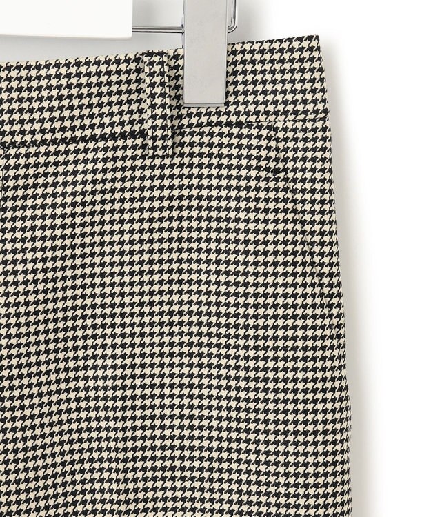 23区 L 【洗える】ガンクラブチェックストレッチ アンクル パンツ ブラック系3