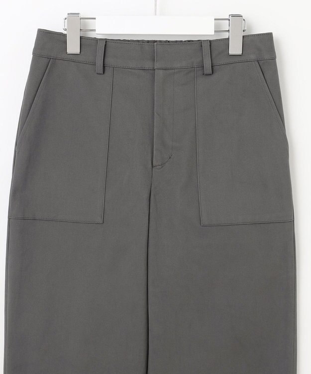 J.PRESS LADIES 【洗える】サテンストレッチプレミアムピーチ ベイカー パンツ グレー系