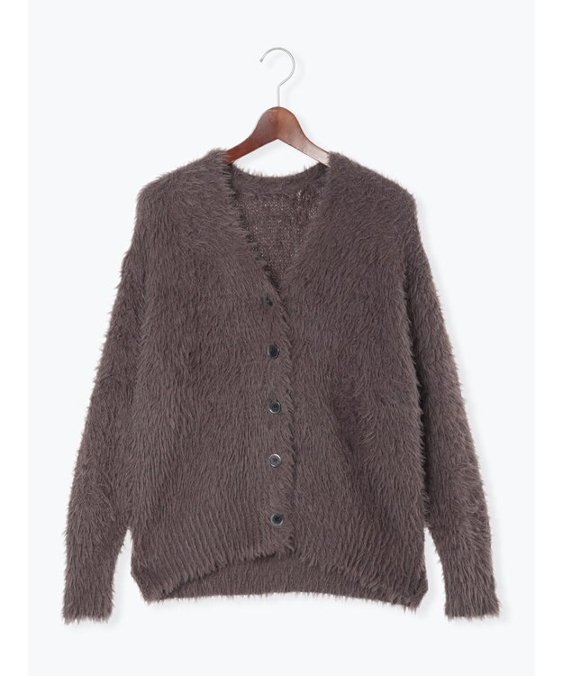 Te chichi シャギーVネックカーディガン Ｓグレー