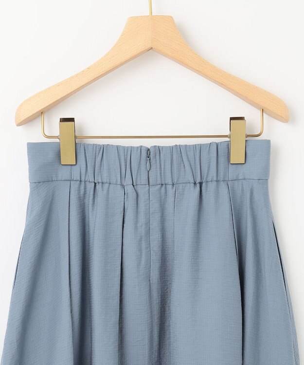 組曲 【セットアップ対応・ウエストゴム仕様】ニュアンスシフォン スカート サックスブルー系
