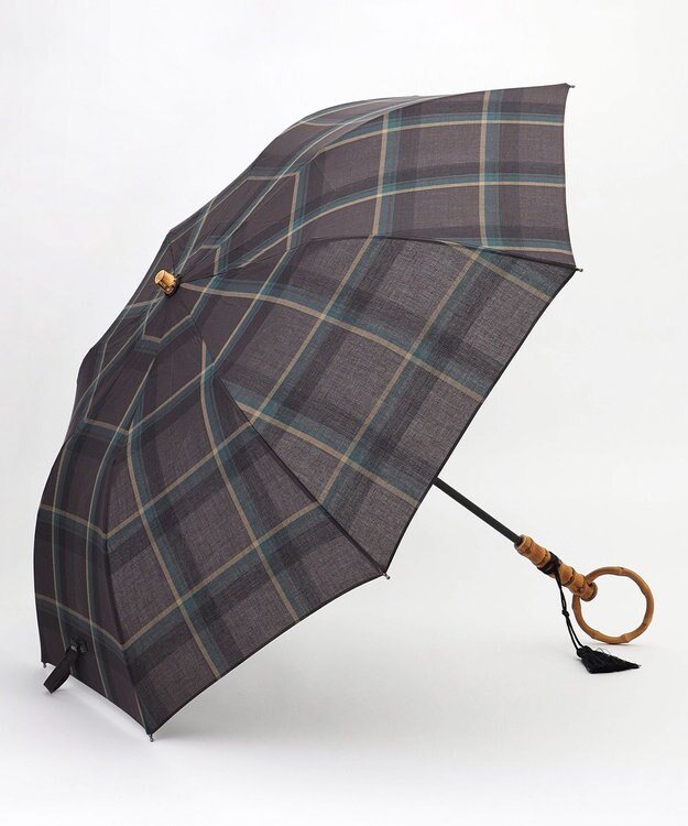 自由区 エアリーチェック アンブレラ グレー系チェック