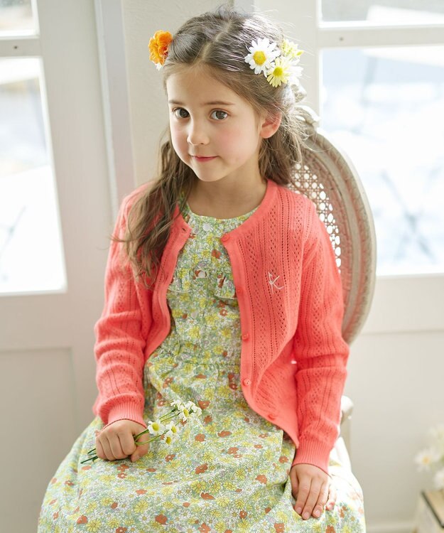 組曲 KIDS 【110-140cm】クラシック カーディガン ポピー系