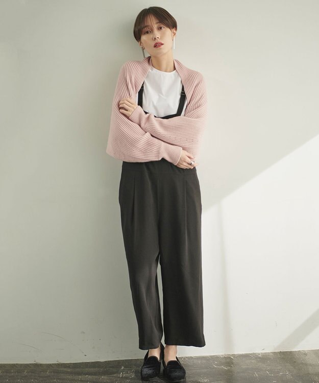 #Newans 【洗える】エアリーウールボレロカーディガン ライトピンク系