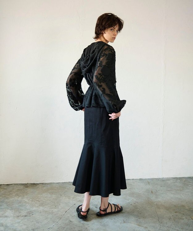 GRACE CONTINENTAL ジャガード刺繍ブルゾン ブラック