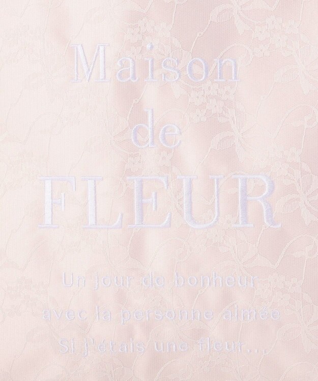 Maison de FLEUR リボンレースブランドロゴ刺繍スクエアトート Pink