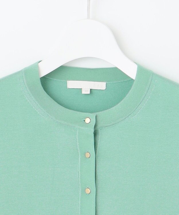 自由区 【アンサンブル対応・洗える】アセテートコットン カーディガン グラスグリーン