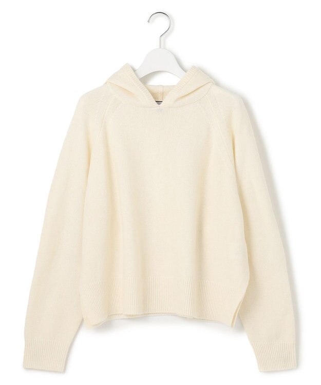 J.PRESS YORK STREET 【WOMEN】ウールカシミヤ フーディニット ホワイト系