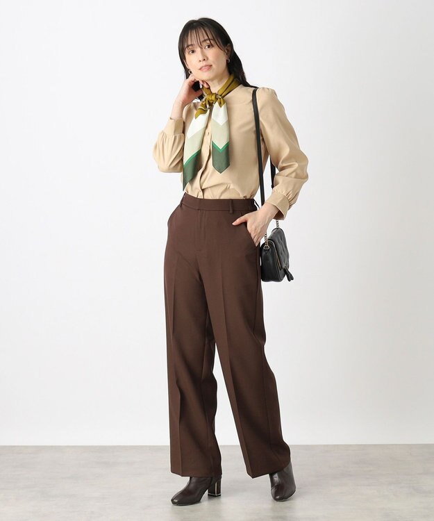 MOONBAT FURLA ビットチェーン柄シルク100%スカーフ 88×88cm オリーブグリーン