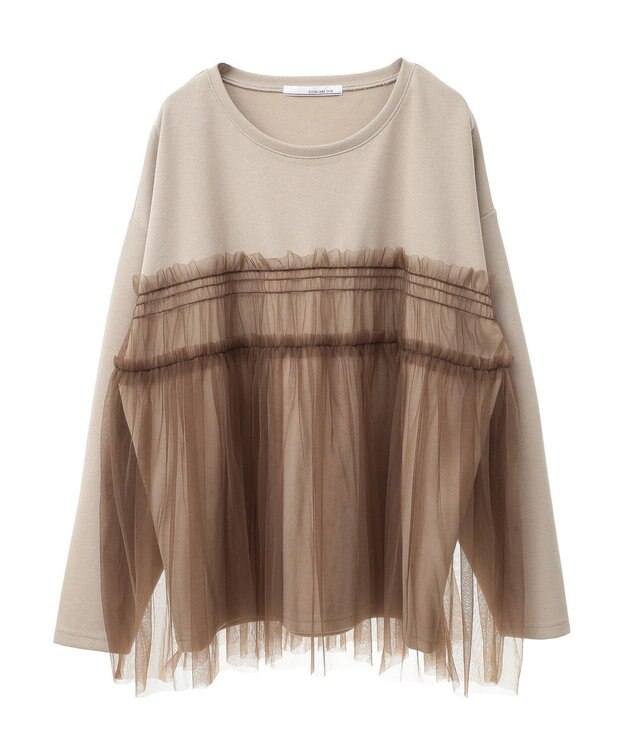 Green Parks ・ＥＬＥＮＣＡＲＥ　ＤＵＥ　チュールレイヤープルオーバ Gray Beige