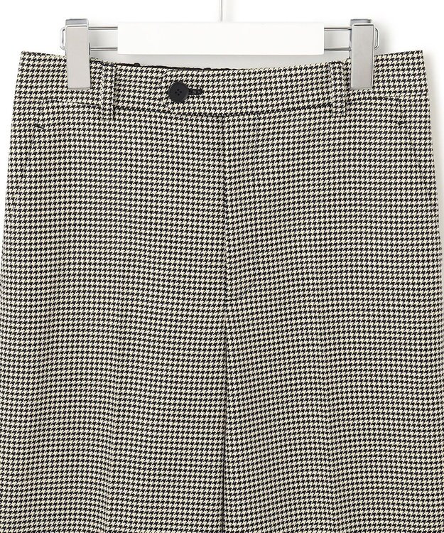 23区 S 【洗える】ガンクラブチェックストレッチ アンクル パンツ ブラック系3