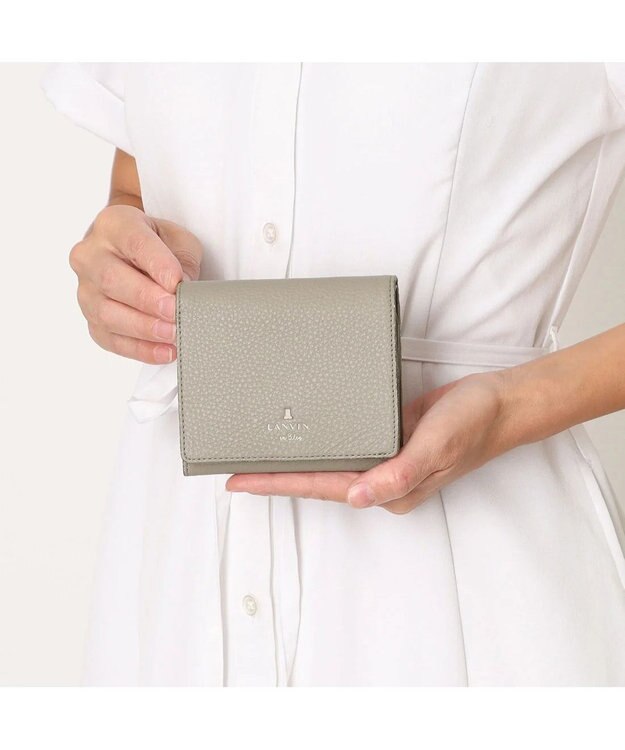 LANVIN en Bleu メラニー 二つ折りBOX財布 グレージュ