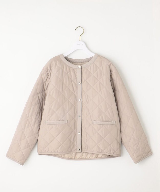 ANY SIS L 【洗える】レディトリミングキルト ブルゾン ライトベージュ