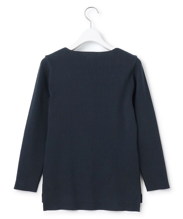 23区 S 【洗える】コンパクトリブ スクエアネック カットソー ネイビー系