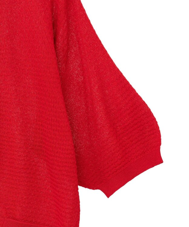 Green Parks スキッパー半袖ニットカーディガン Red