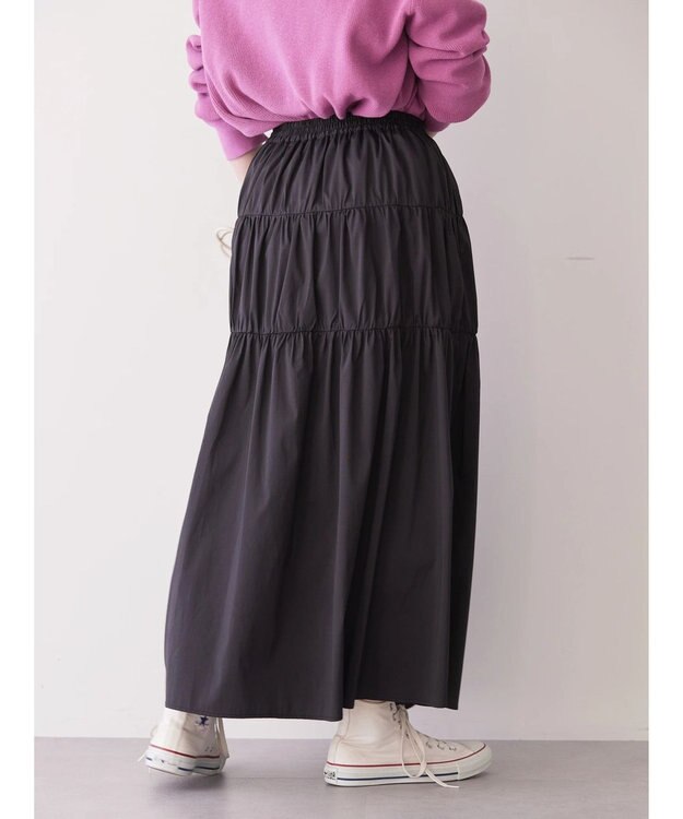 AMERICAN HOLIC ティアードギャザースカート Black