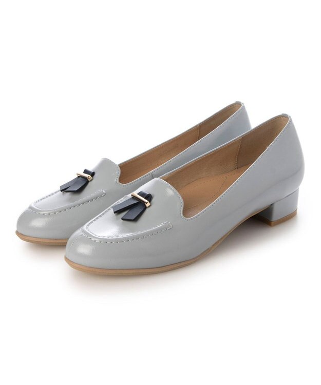 ing <ing>【レイン対応】ローファーパンプス ライトグレー