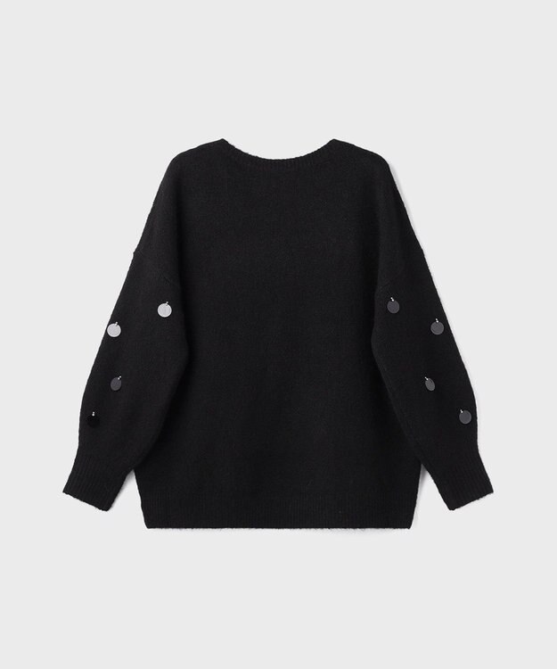 GRACE CONTINENTAL スパンコールニットトップ ブラック