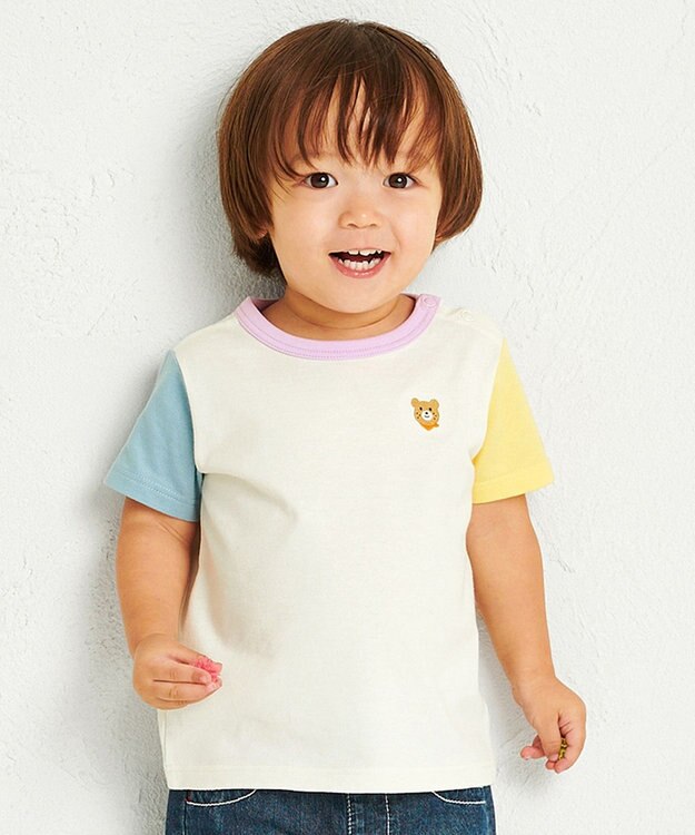 MIKI HOUSE HOT BISCUITS 【70-120cm】【Everyday Series】ワンポイント 半袖Tシャツ マルチカラー
