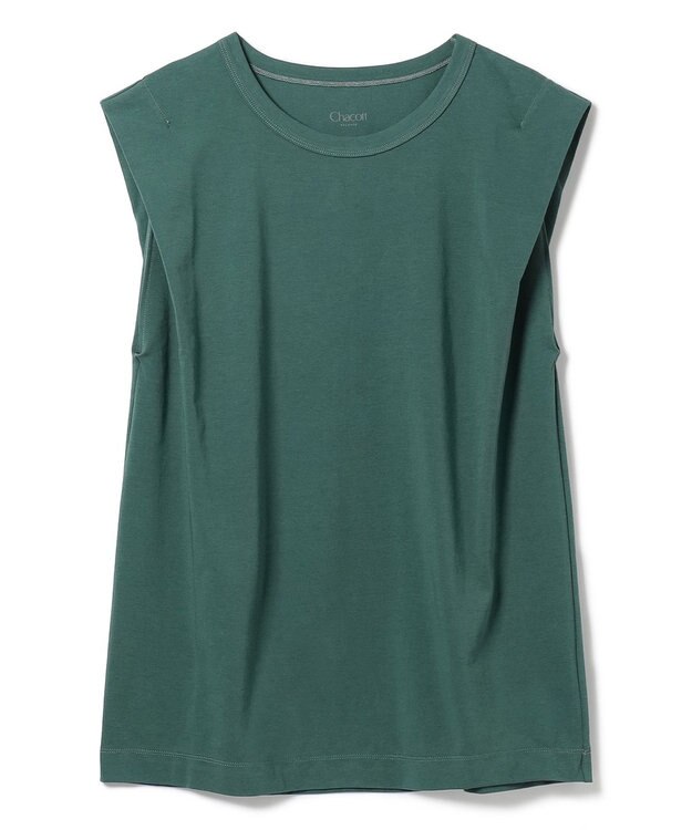 Chacott HandsomeCotton ノースリーブTシャツ ボトルグリーン